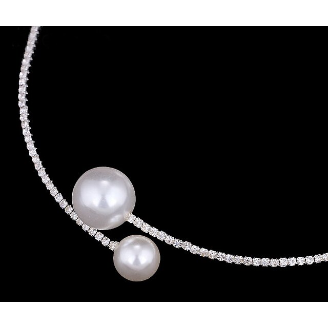 Shoes & Bags Fashion Accessories | 1pc Choker Necklace Torque For Womens Wedding Gift Daily Imitation Pearl Chrome Imitation Dia