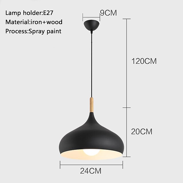 Lights & Lighting Pendant Lights | 120 cm Single Design Pendant Light Metal Cone Painted Finishes LED Modern 220-240V - PH63605