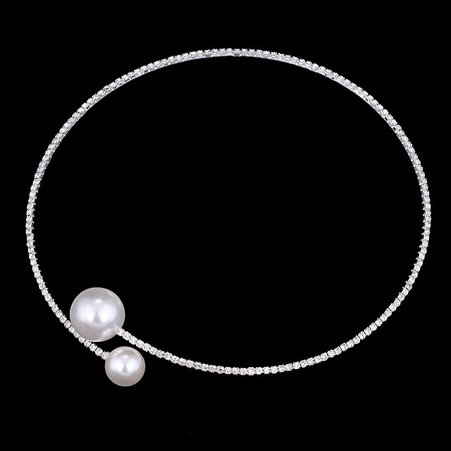 Shoes & Bags Fashion Accessories | 1pc Choker Necklace Torque For Womens Wedding Gift Daily Imitation Pearl Chrome Imitation Dia