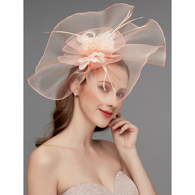  Blumenfeder Netz Fascinators Hut Kentucky Haarschmuck Besatz 1 Stück Pferderennen Ladies Day Pferderennen Elegant  Luxuriös mit Clip Haarband Kopfbedeckung um Eindruck zu machen Renntag Kleid