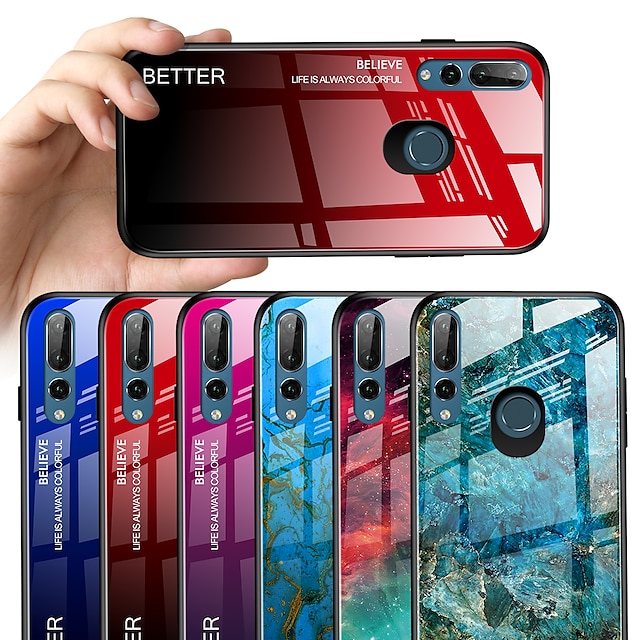Case For Huawei Huawei 2019 (Enjoy 9 Plus) / Huawei Y6 Pro (2019) / Huawei Y6 (2019) Pattern Back Cover Color Gradient / Marble Hard Tempered Glass 7538470 2022 – $7.37