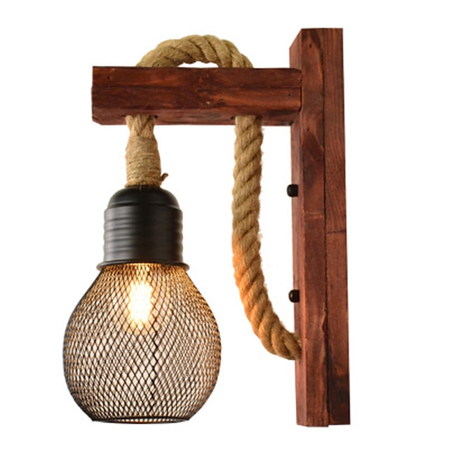 30cm Creative Vintage Wall Lamps LED Ambient Light Wall Sconces Bedroom Shops / Cafes Hemp Rope Wall Light  110-120/220-240V 40 W
