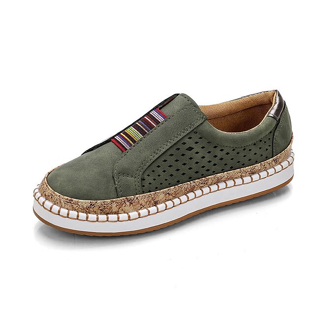  Unisex Mocasini & Balerini Toc Drept Vârf rotund Pânză Clasic Primăvara & toamnă Rosu / Verde Militar / Negru / Zilnic