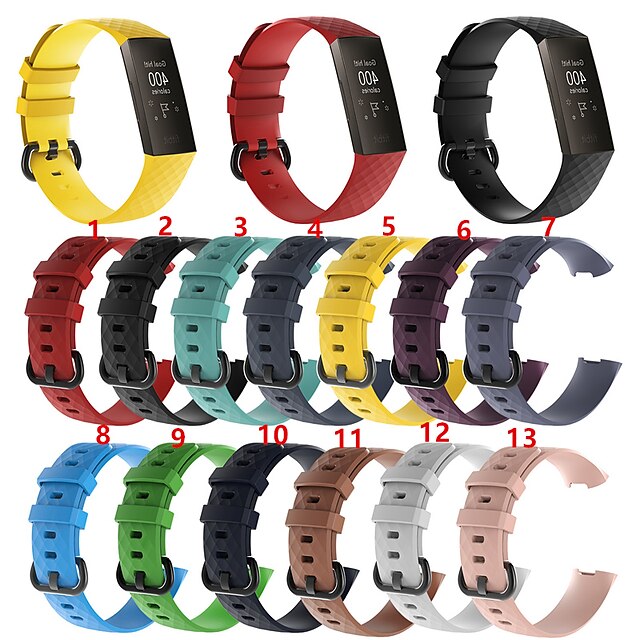 Watch Band for Fitbit Charge 3 Fitbit Sport Band Silicone Wrist Strap