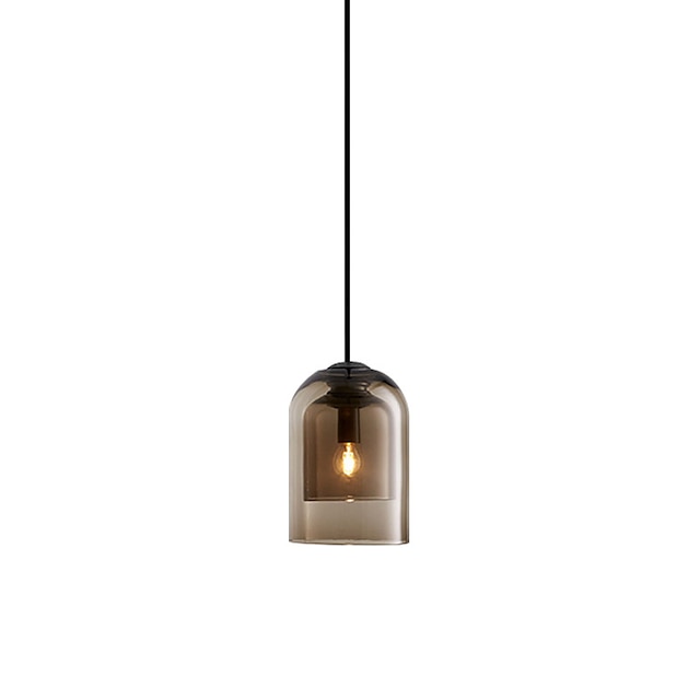 Lights & Lighting Pendant Lights | 15 cm Single Design Pendant Light Glass Cylinder Electroplated Painted Finishes Nordic Style 