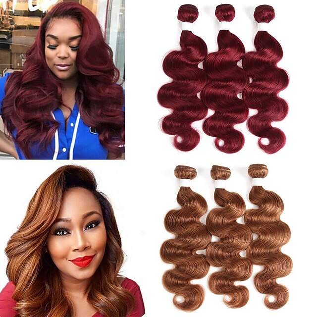  3 bundels Haar weeft Braziliaans haar Body Golf Extensies van menselijk haar Remy mensenhaar Extentions van mensenhaar 10-26 inch(es) Zacht Beste kwaliteit nieuwe collectie