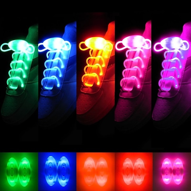  1 Pair Flash Luminous LED Laces Skating Charming LED Flash Light Up Glow Shoelaces Shoestrings Dance Skating Cool Daren Supplies