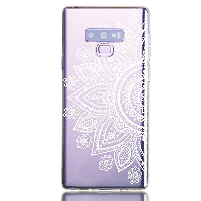  Case For Samsung Galaxy Note 9 Shockproof / Transparent / Pattern Back Cover Flower TPU