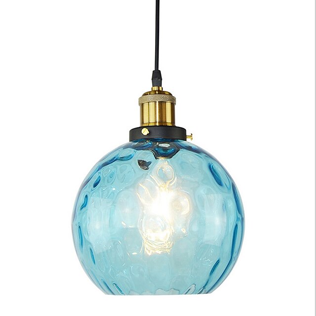 Lights & Lighting Pendant Lights | 1-Light Modern Restaurant Blue Glass Pendant Light Bar Bedroom Glass Lamp Diameter 20cm - VK6