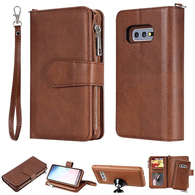  Phone Case For Samsung Galaxy S23 S21 S20 Plus Ultra Wallet Case with Stand Holder Wallet Card Holder Solid Color Hard PU Leather
