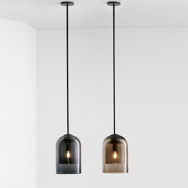 Lights & Lighting Pendant Lights | 15 cm Single Design Pendant Light Glass Cylinder Electroplated Painted Finishes Nordic Style 