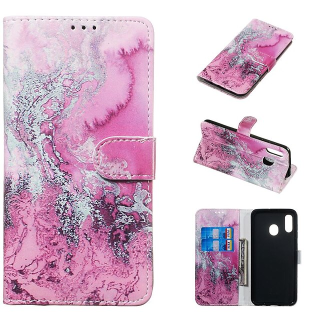  Case For Samsung Galaxy A20e / A7(2018) Magnetic / Flip / with Stand Full Body Cases Marble Hard PU Leather for Galaxy A9(2018)/A10/A30/20A/A40/A70/A9 2018/A3 2016/A5 2017/A3 2017/A5 2016