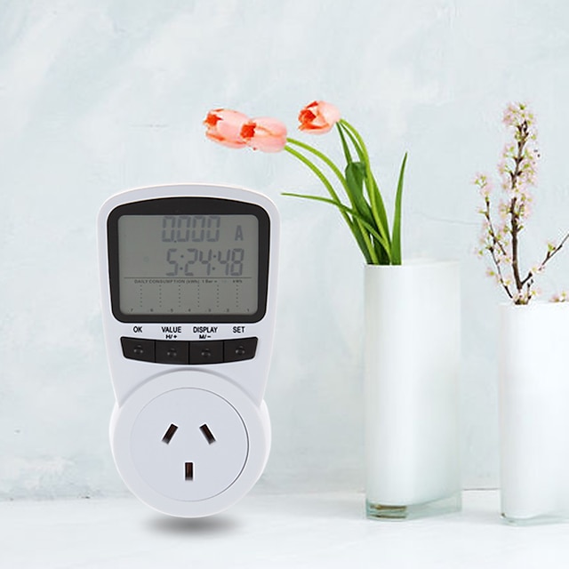  TS-1500 Electronic Energy Meter LCD Energy Monitor Plug-in Electricity Meter for EU Plug Monitor Electronic Energy