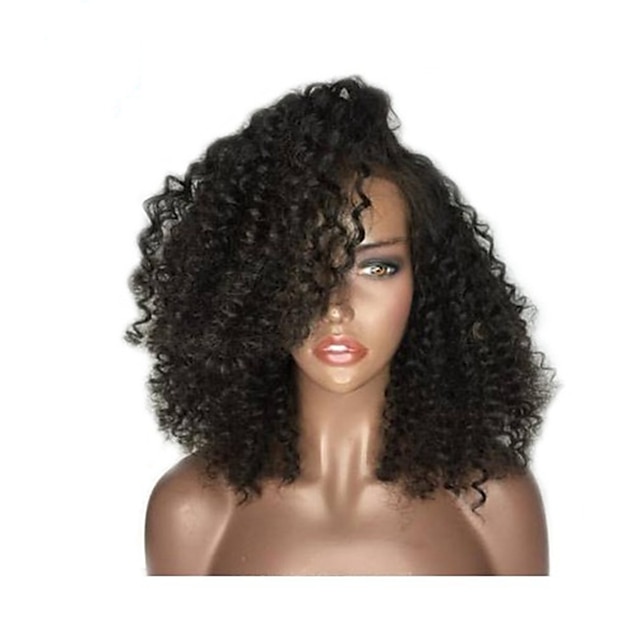  Szintetikus parókák Afro Kinky Réteges frizura Paróka Közepes hossz Fekete Szintetikus haj 38~42 hüvelyk Női Újonnan érkező Fekete
