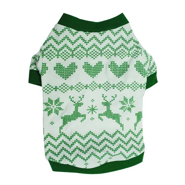  Psy T-shirt Kamizelka Świąteczny kostium Geometryczny Święta Codzienne minimalistyczny styl Ubrania dla psów Ubrania dla szczeniąt Stroje dla psów Zielony Kostium dla dziewczynki i chłopca Bawełna XS