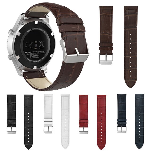  Genuine Leather Wristband Wrist Strap Watch Band for Garmin Fenix Chronos / Approach S40 Smart Watch Bracelet Accessories