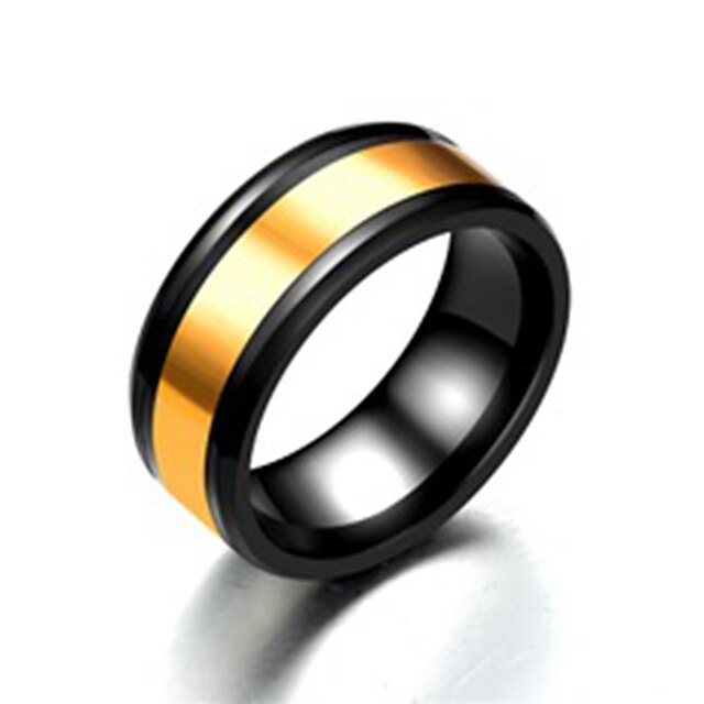  Heren Bandring Ring Staartring 1pc Zwart Roestvast staal Titanium Staal Cirkelvormig Standaard Modieus Lahja Dagelijks Sieraden Cool