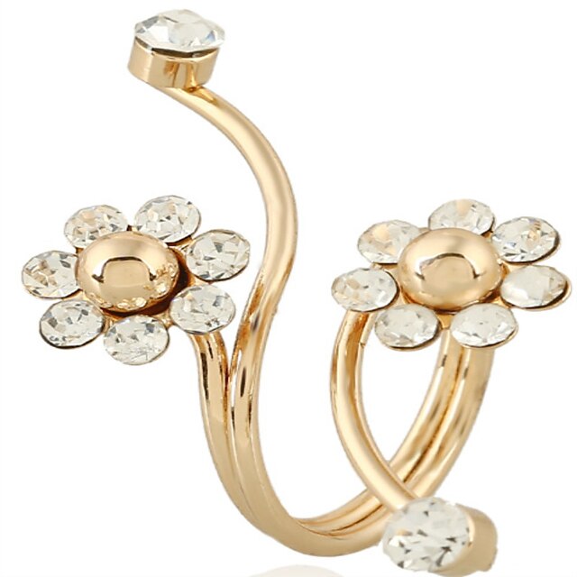  Dame Åpne Ring 1pc Gull Chrome Sirkelformet Søt Mote Daglig Smykker geometriske Blomst
