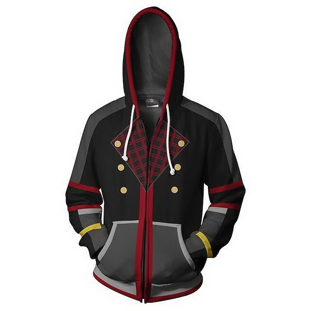 Toys & Hobbies Cosplay & Costumes | Inspired by Kingdom Hearts Cosplay Coat Terylene Print Outerwear For Mens / Womens - PQ38977