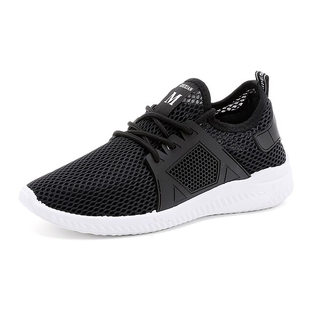  Men's Comfort Shoes Summer / Spring & Summer Sporty / Casual Daily Outdoor Trainers / Athletic Shoes Walking Shoes Mesh Breathable Non-slipping Shock Absorbing White / Black / Gray / Wear Proof