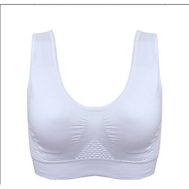  Dame SportsBH'er Sports BH Top Bralette Nylon Yoga Vej Cykling Træning & Fitness Letvægt Åndbarhed Strækkende Vatteret Let støtte Hvid Sort Grøn Rose Lyserød Net / Ensfarvet