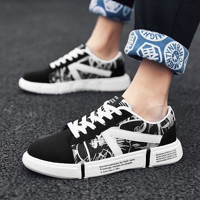  Unisex Sneakers Creepers Ronde Teen Informeel Dagelijks Canvas Wandelen Zomer zwart / wit / Regenboog