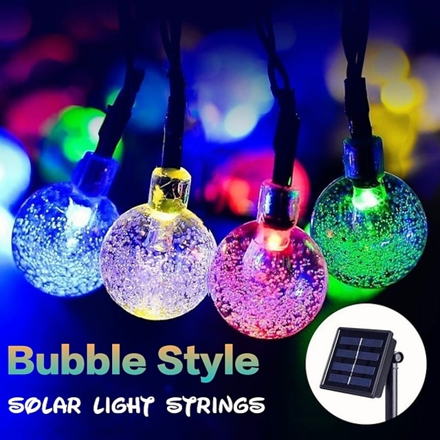 10/20M LED Solar Bulbs String Lights Ball With Remote Outdoor Garden Decor Lamp 
