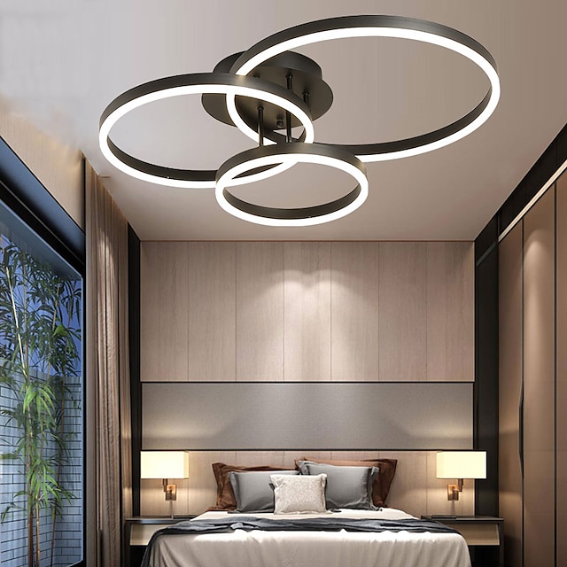  90 cm 3-lichts cirkel design plafondlamp inbouwlampen metaal geverfde afwerkingen led nordic postmoderne stijl voor eetkamer woonkamer 110-120/220-240v