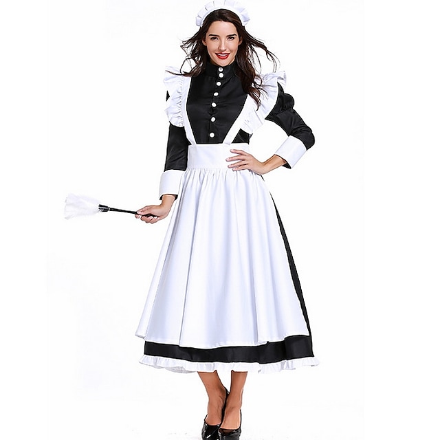  French Maid Costume Cosplay Career Performance Cosplay Costumes Theme Party Split Joint Polyester
