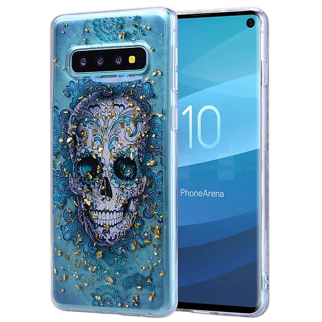  Etui Til Samsung Galaxy S9 / S9 Plus / Galaxy S10 Stødsikker / Transparent / Mønster Bagcover Dødningehoveder Blødt TPU