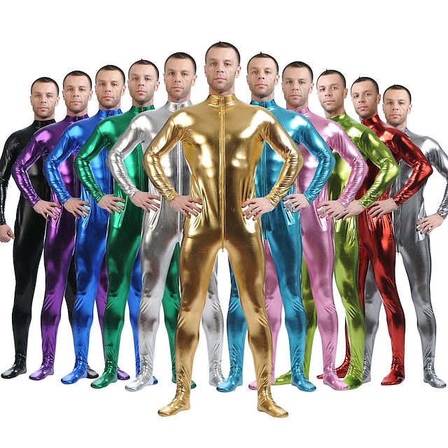  Shiny Zentai Suits Skin Suit Adults' Spandex Latex Cosplay Costumes Sex Men's Women's Solid Colored Halloween