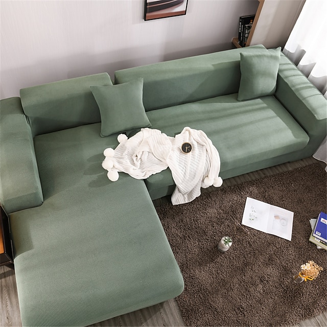  capa do sofá capa do sofá protetor de móveis de cor sólida capa flexível de sofá capa super elástica poltrona / namoradeira / três lugares / quatro lugares / sofá em forma de l