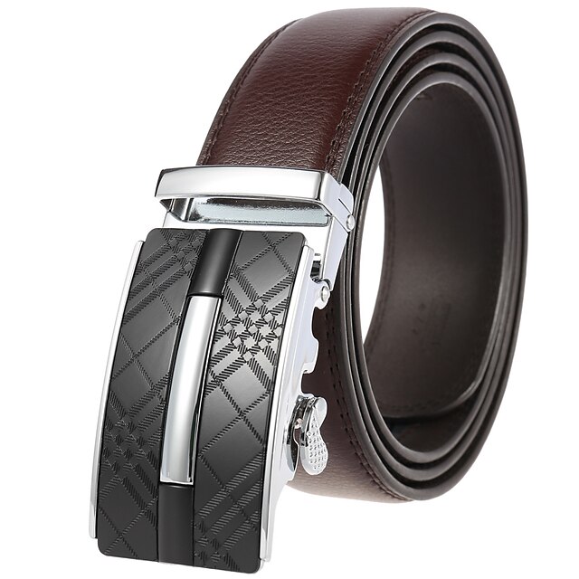  Men's Waist Belt Leather Crocodile Belt Solid Colored