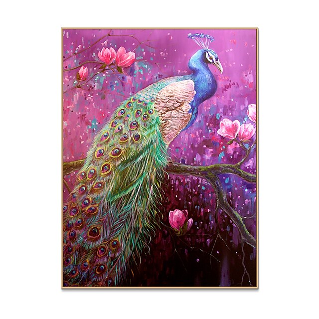  Cheap large modern framed peacock canvas wall art work
