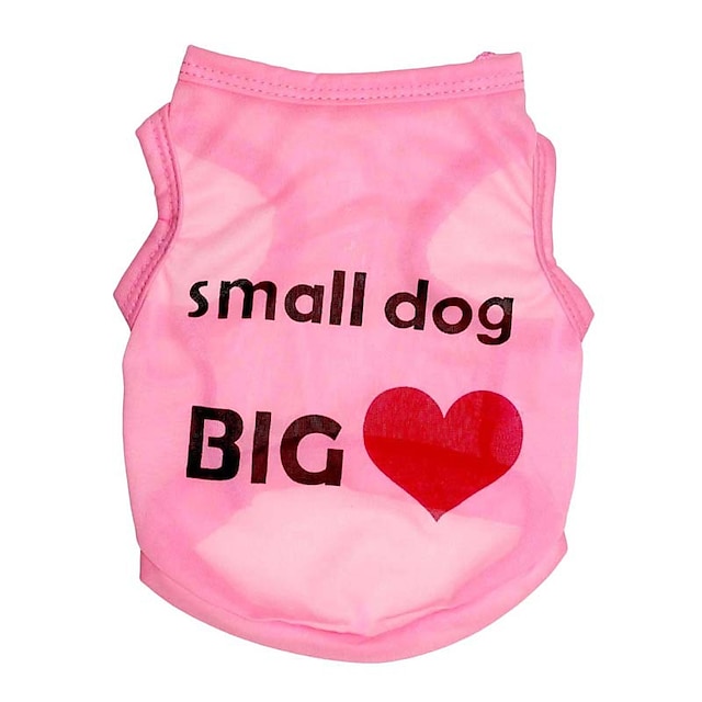  Dog Vest Puppy Clothes Heart Quotes & Sayings Sweet Style Simple Style Dog Clothes Puppy Clothes Dog Outfits Black Fuchsia Blue Costume for Girl and Boy Dog Polyester XS S M L
