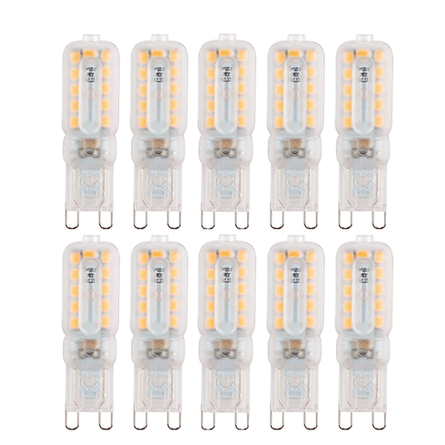  10pcs 5W LED Bi-pin Light Bulb 340lm G9 22LEDs Beads SMD 2835 Dimmable 60W Halogen Equivalent for Chandelier Warm Cold White 220V 110V