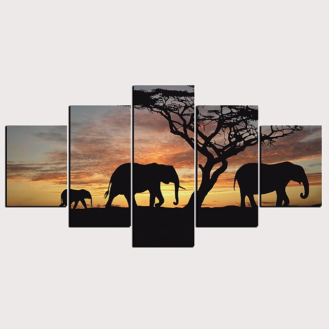 Print Rolled Canvas Prints - Animals Natures & Outdoors Classic Modern Five Panels Art Prints