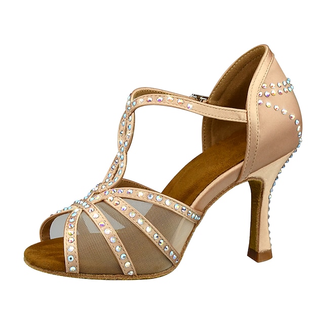 Women's Latin Shoes Performance Training Party Heel Crystal