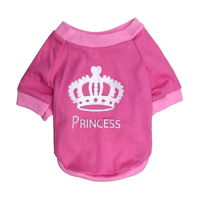  Dog Shirt / T-Shirt Vest Puppy Clothes Quotes & Sayings Tiaras & Crowns Sweet Style Casual / Daily Dog Clothes Puppy Clothes Dog Outfits Fuchsia Costume for Girl and Boy Dog Cotton XS S M L