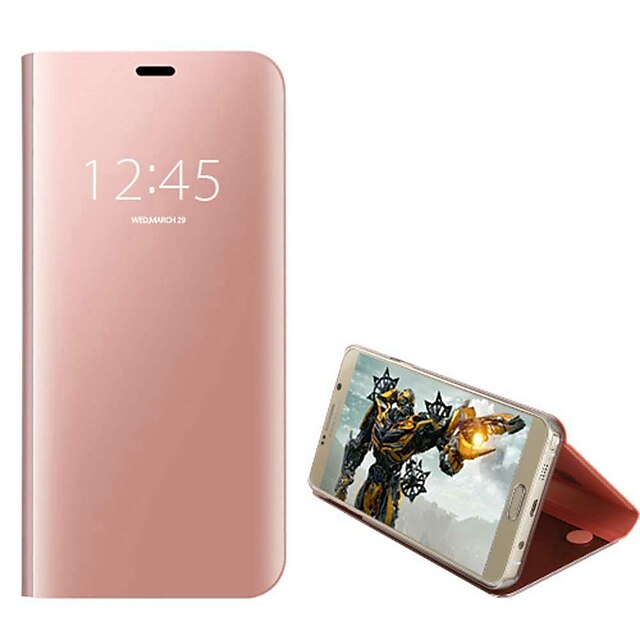  τηλέφωνο tok Για Samsung Galaxy Πλήρης Θήκη Δερμάτινη θήκη Θήκη που Κλείνει Άκρη S7 Προστασία από τη σκόνη Επιμεταλλωμένη Ανοιγόμενη Συμπαγές Χρώμα Σκληρή PU δέρμα Ψημένο γυαλί PC