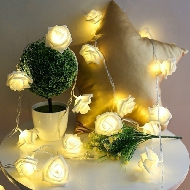  1.2m Lysslynger 10 lysdioder Varm hvid Hvid Rød Jul bryllup dekoration <5 V