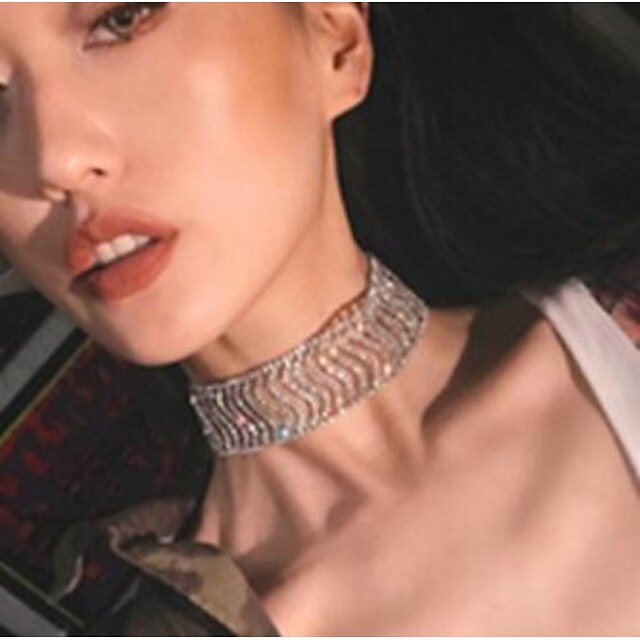  Women's Cubic Zirconia Choker Necklace Tennis Chain Cactus Lucky Artistic Luxury Romantic Fashion Zircon Gold Silver 42 cm Necklace Jewelry 1pc For Gift Daily Holiday Street Festival
