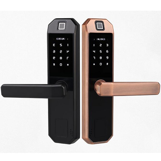  809 Zinc Alloy Intelligent Lock Smart Home Security System Fingerprint unlocking / Password unlocking / Mechanical key unlocking Home / Office Security Door / Copper Door / Wooden Door (Unlocking Mode