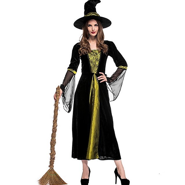  Witch Costume Women's Fairytale Theme Performance Theme Party Split Joint Polyester
