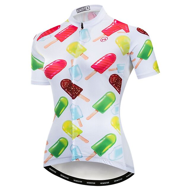  21Grams® Women's Short Sleeve Cycling Jersey Summer Elastane Polyester White Novelty Funny Bike Jersey Top Mountain Bike MTB Road Bike Cycling Breathable Quick Dry Moisture Wicking Sports Clothing