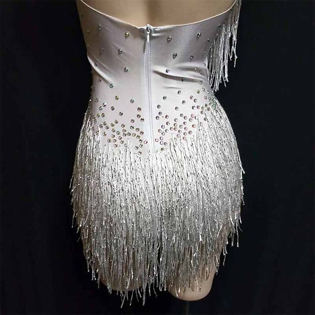 Costumes Exotic Dancewear Leotard / Onesie Tassel Crystals