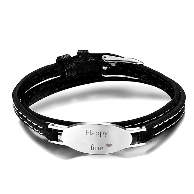  Personalized Customized Bracelet Titanium Steel Classic Gift Festival 1pcs Silver