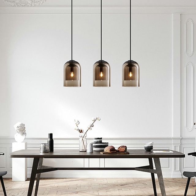 Lights & Lighting Pendant Lights | 15 cm Single Design Pendant Light Glass Cylinder Electroplated Painted Finishes Nordic Style 