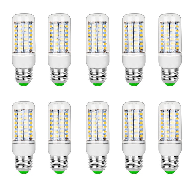  10pcs 10W LED Corn Light Bulb 1000lm G9 B22 E12 E14 E26 E27 GU10 69 LED SMD5730 100W Equivalent Bulb Chandelier Candle Warm White 220V 110V