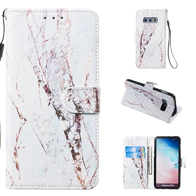  Etui Til Samsung Galaxy S9 / S9 Plus / S8 Plus Lommebok / Kortholder / med stativ Heldekkende etui Marmor Hard PU Leather